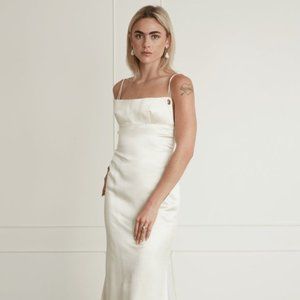 Danielle Frankel Ava Open-Back Wool-Silk Gown Size 6 NWT